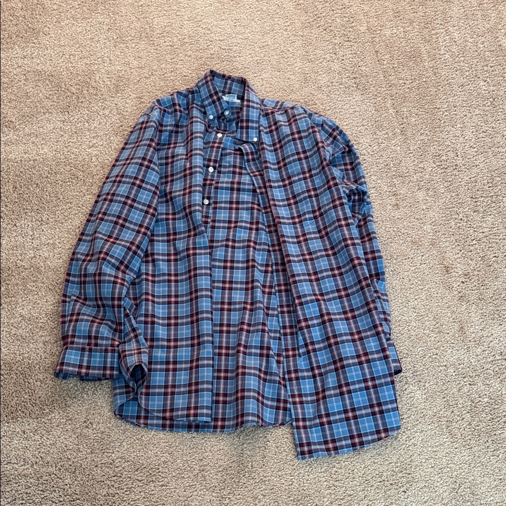 L.L. Bean Red and Blue Plaid Shirt